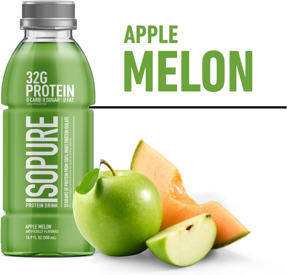 Isopure Zero Carb Clear Protein Drink, Apple Melon 12 Count
