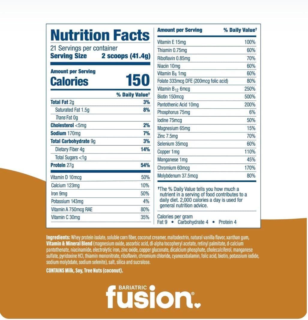 Bariatric Fusion High Protein Meal Replacement, Vanilla, 30.7 oz