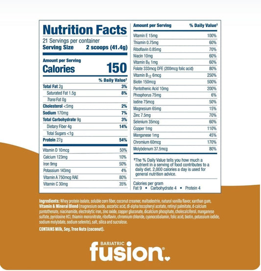 Bariatric Fusion High Protein Meal Replacement, Vanilla, 30.7 oz