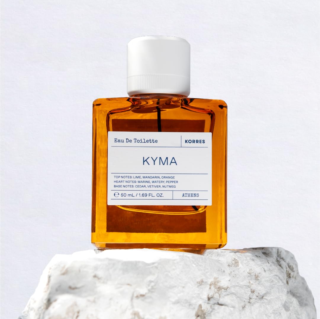 KORRES Kyma Eau de Toilette Spray, Lime Mandarin Orange Top Notes, Marine Watery Pepper Heart, Cedar Vetiver Nutmeg Base, Unisex Fresh Scent Inspired by Greek Waters, Vegan Fragrance, 1.69 Fl Oz