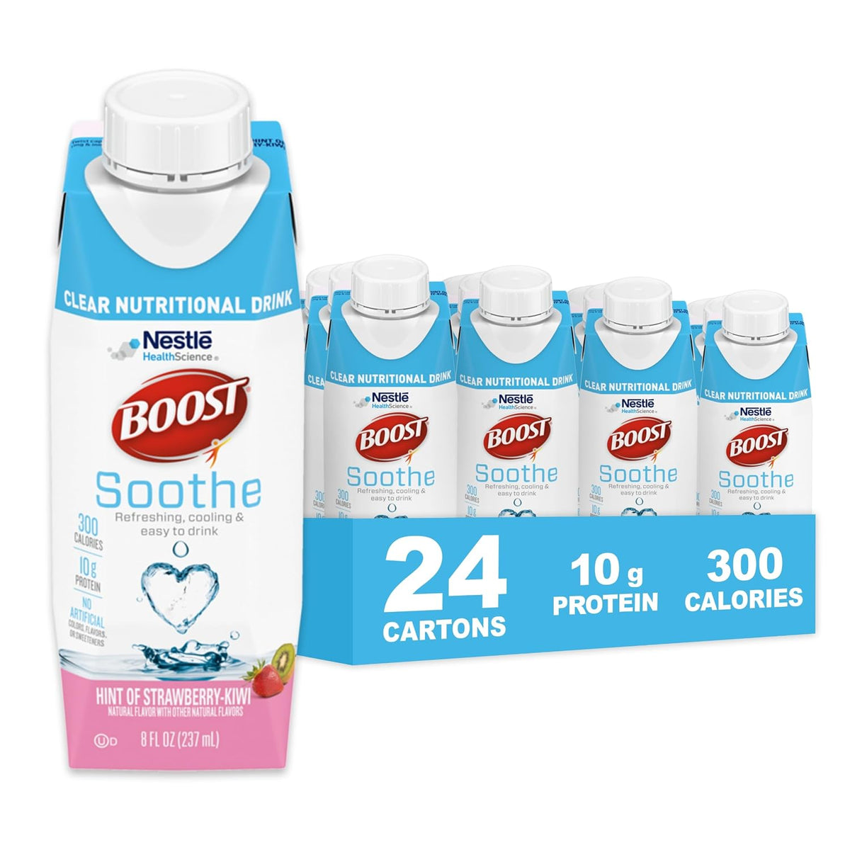 BOOST Soothe Clear Nutritional Drink, Hint of Strawberry Kiwi Flavor, 24 pk