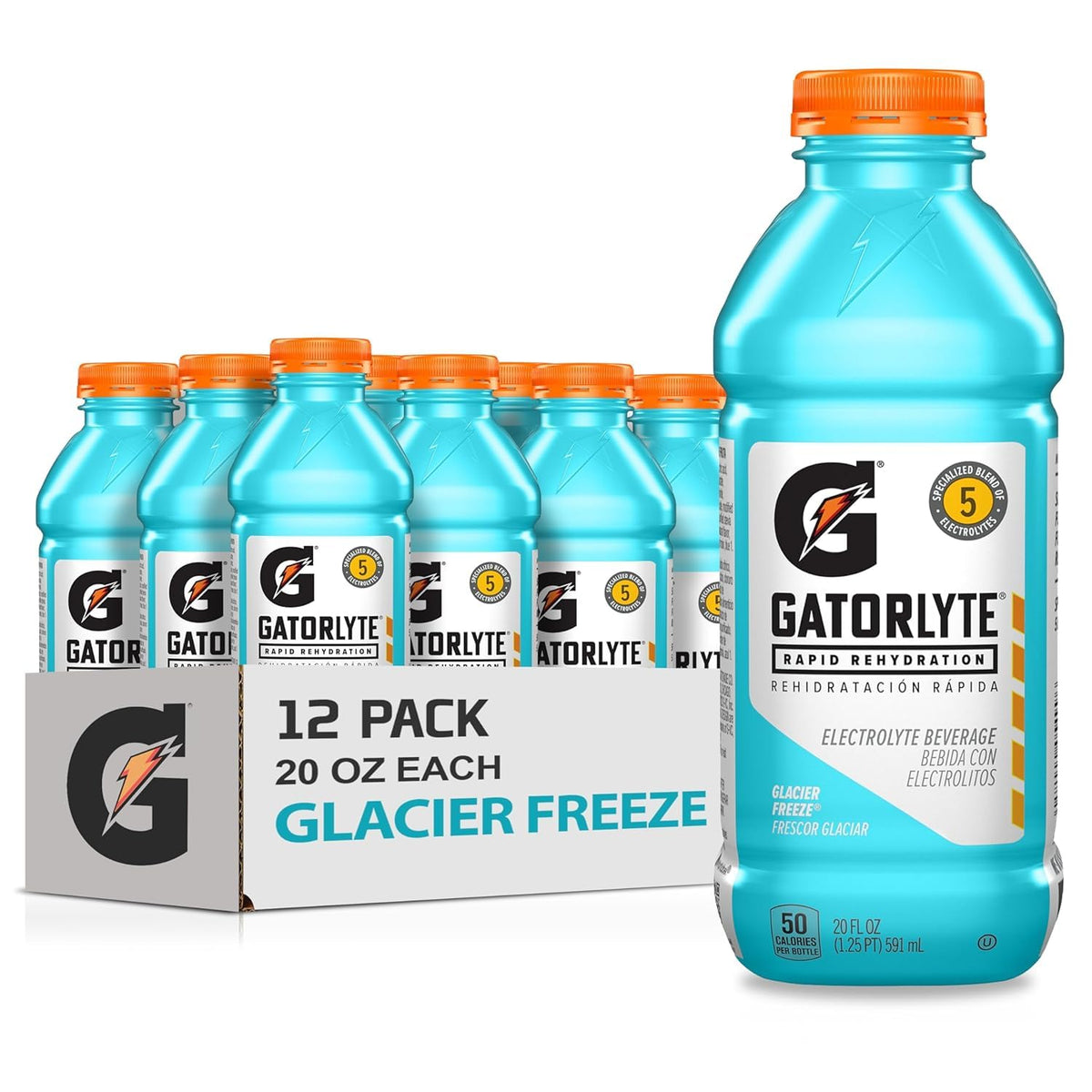 Gatorlyte Rapid Rehydration Electrolyte Drink, Mixed Berry, 20 fl oz Bottles (12 Pack), Specialized Blend of 5 Electrolytes, Lower Sugar, No Artificial Sweeteners, No Artificial Flavors, Gatorade, Hydration