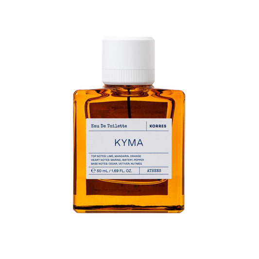 KORRES Kyma Eau de Toilette Spray, Lime Mandarin Orange Top Notes, Marine Watery Pepper Heart, Cedar Vetiver Nutmeg Base, Unisex Fresh Scent Inspired by Greek Waters, Vegan Fragrance, 1.69 Fl Oz