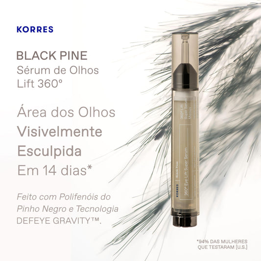 KORRES Black Pine 3D Eye-Lift Super Serum, Under Eye Serum for Dark Circles 15 Ml
