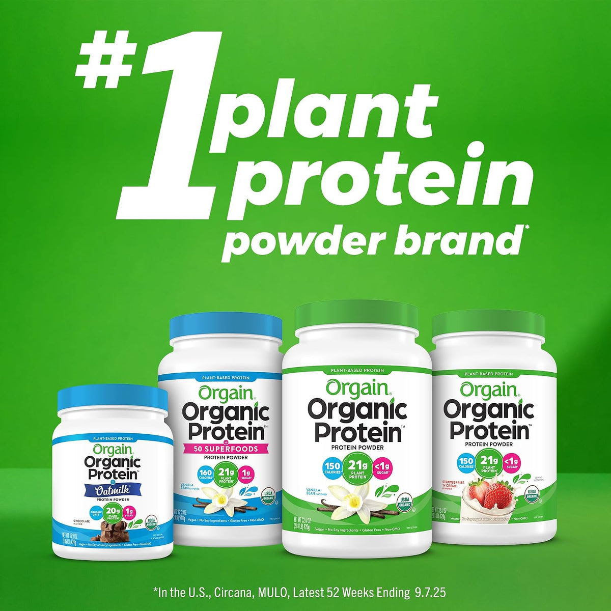 Orgain Organic Vegan Protein Powder + Greens, Creamy Chocolate Fudge - 21g Plant Based Protein, Gluten Free, Dairy & Lactose Free, Soy Free, No Sugar Added, Iron & Prebiotics for Gut Health - 1.94lb