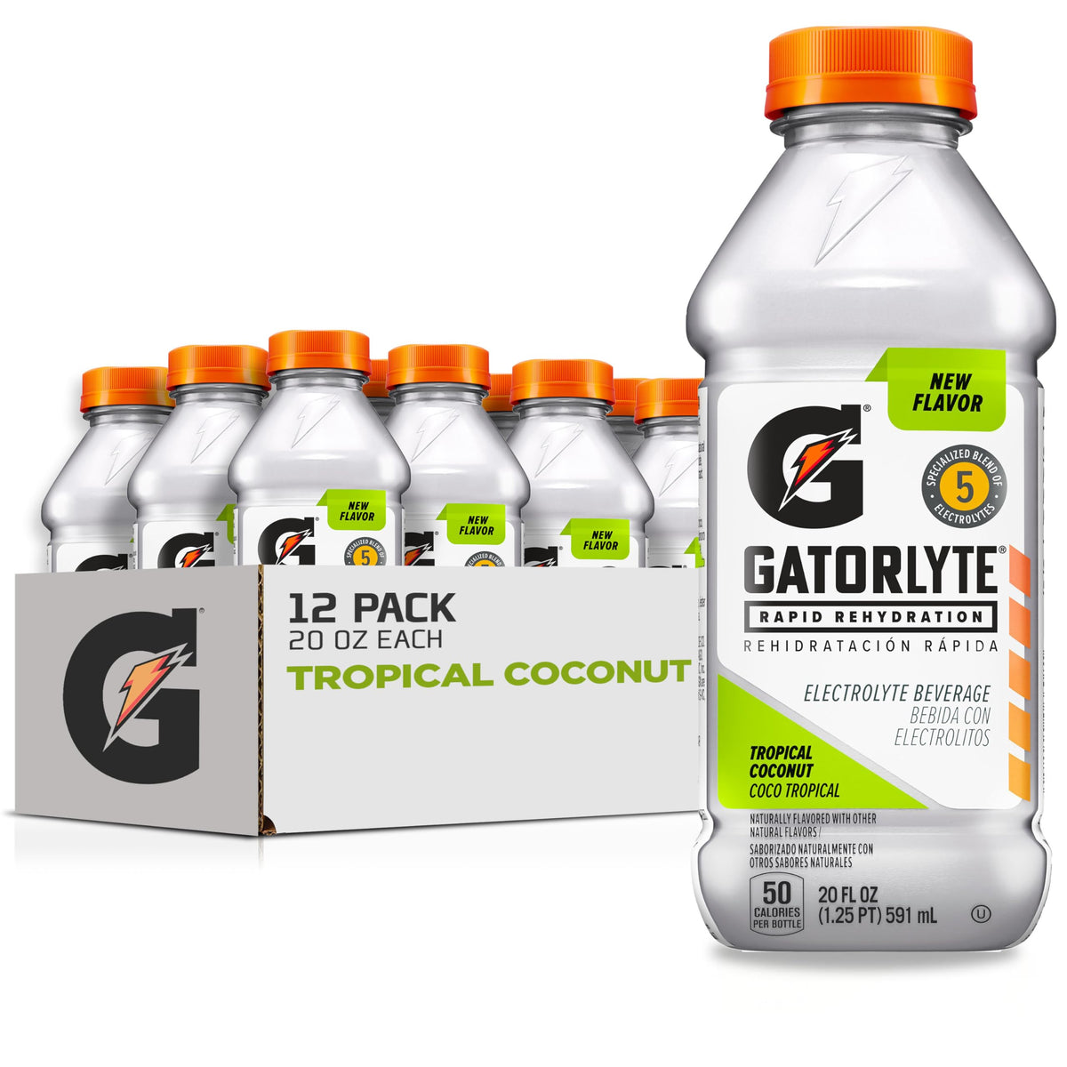 Gatorlyte Rapid Rehydration Electrolyte Drink, Mixed Berry, 20 fl oz Bottles (12 Pack), Specialized Blend of 5 Electrolytes, Lower Sugar, No Artificial Sweeteners, No Artificial Flavors, Gatorade, Hydration