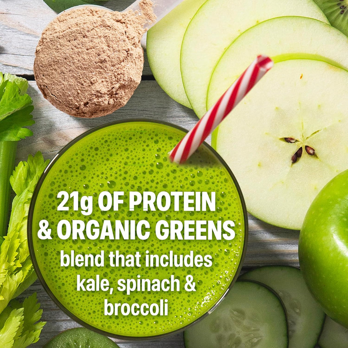 Orgain Organic Vegan Protein Powder + Greens, Creamy Chocolate Fudge - 21g Plant Based Protein, Gluten Free, Dairy & Lactose Free, Soy Free, No Sugar Added, Iron & Prebiotics for Gut Health - 1.94lb