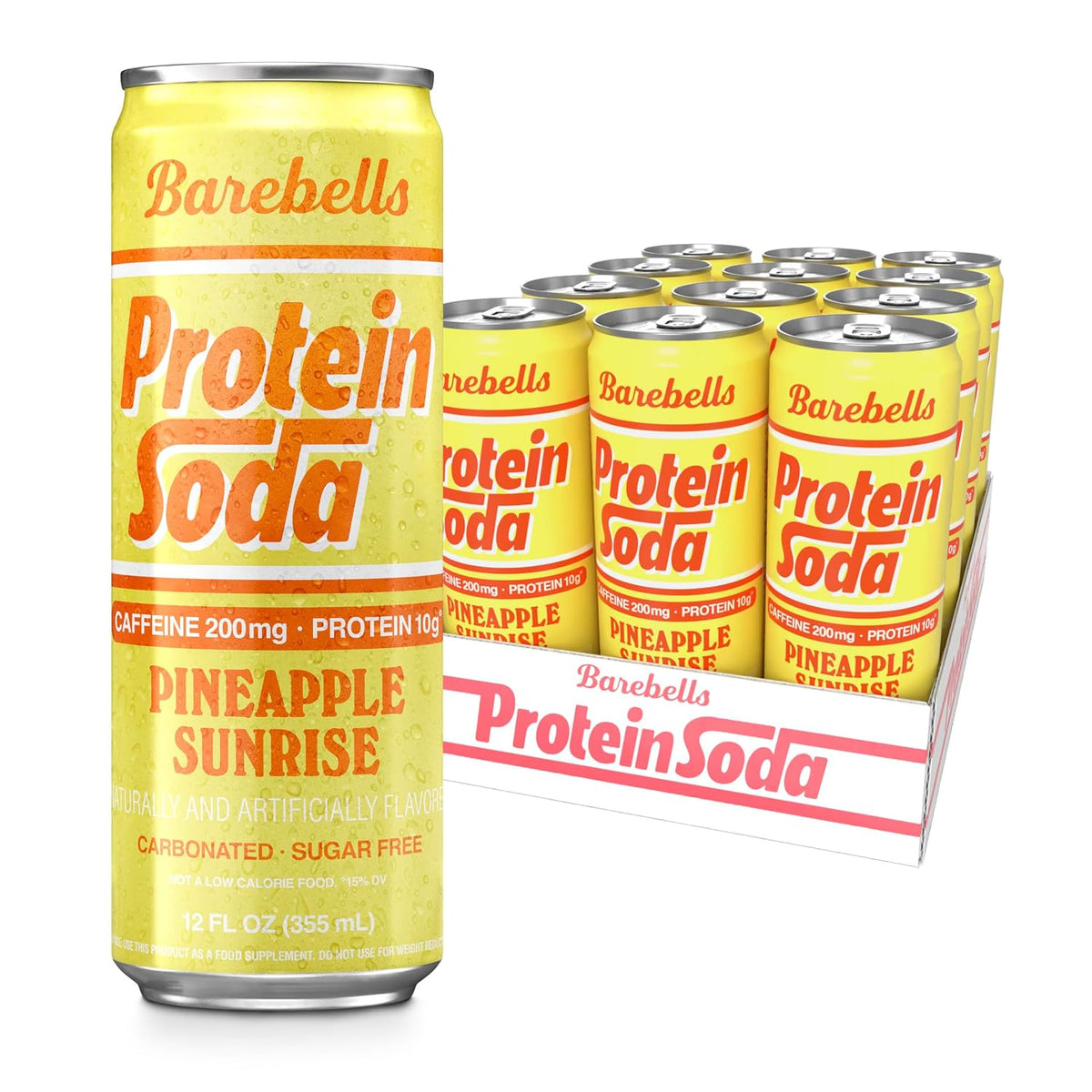 Barebells Protein Soda Pineapple Sunrise, 12 fl oz, 12-Pack