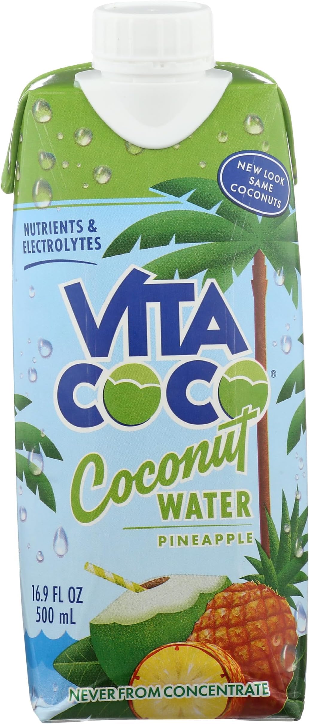 Vita Coco Coconut Water, Pineapple, 16.9 Oz (Pack of 12)