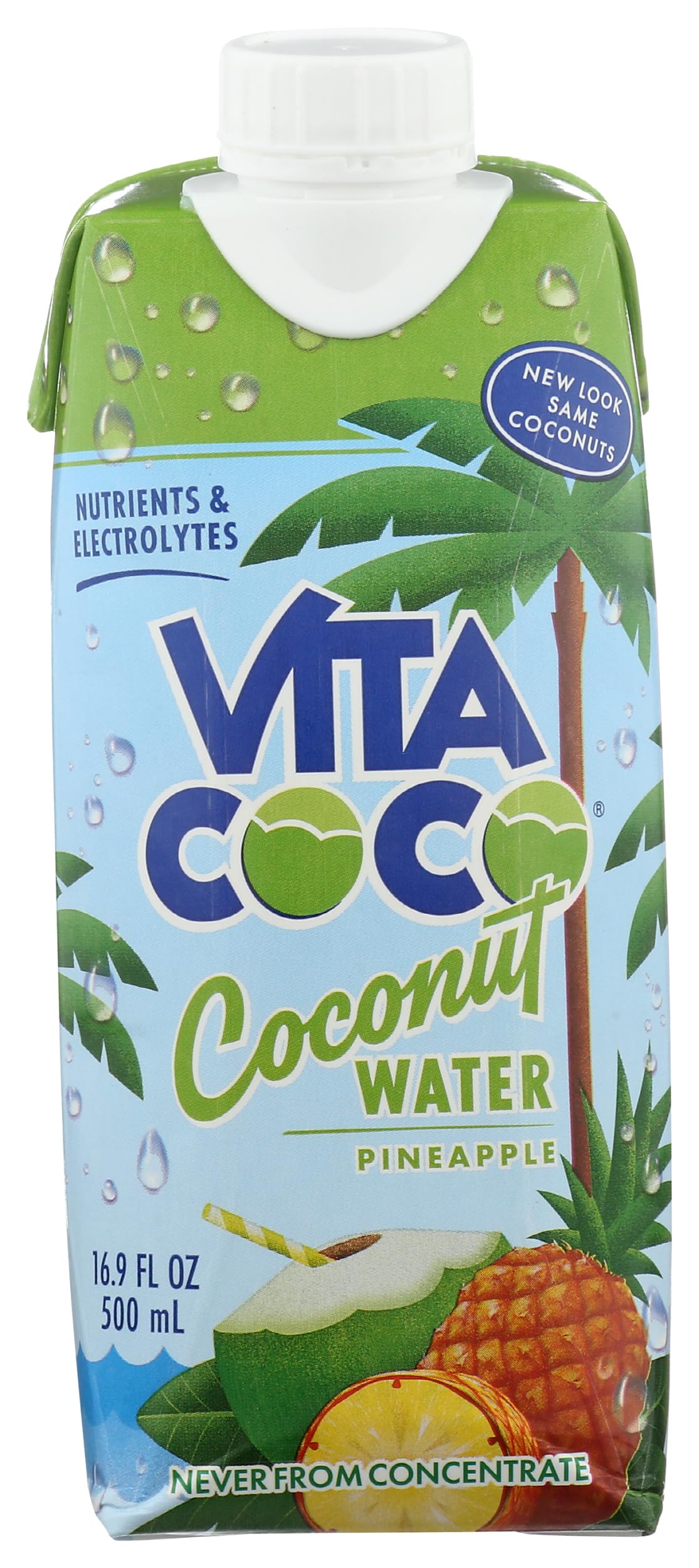 Vita Coco Coconut Water, Pineapple, 16.9 Oz (Pack of 12)